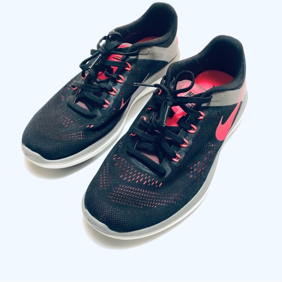 Nike Womens Flex 2016 RN 830751-012 Black Pink Running Shoes Lace Up Size 8.5 - Picture 1 of 6